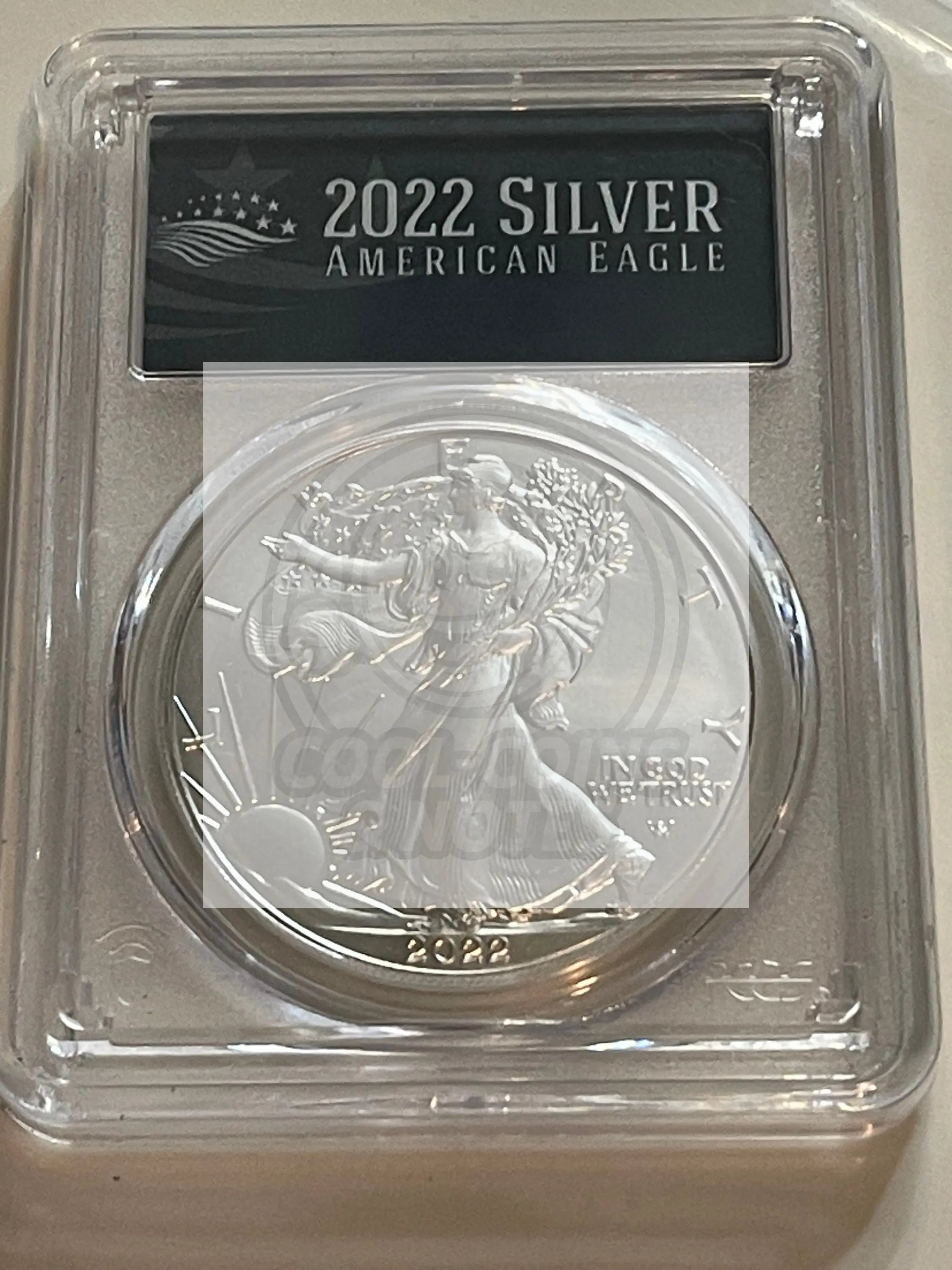 2022 PCGS Silver American Eagle - First Day of Issue - MS70 - Cool Coins & Notes